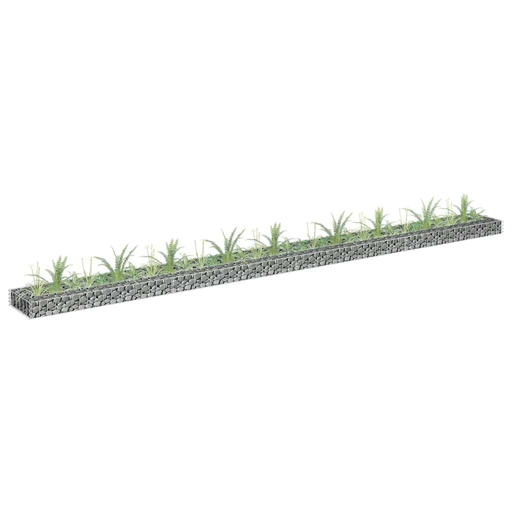 JUNG Vida Gabionen-Hochbeet Verzinkter Stahl 360x30x10 cm