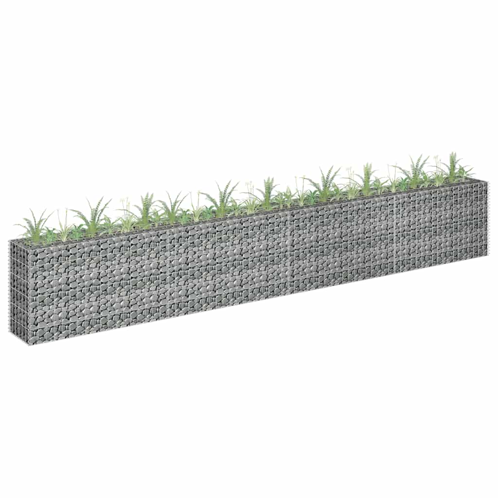 JUNG Vida Gabionen-Hochbeet Verzinkter Stahl 360×30×60 cm