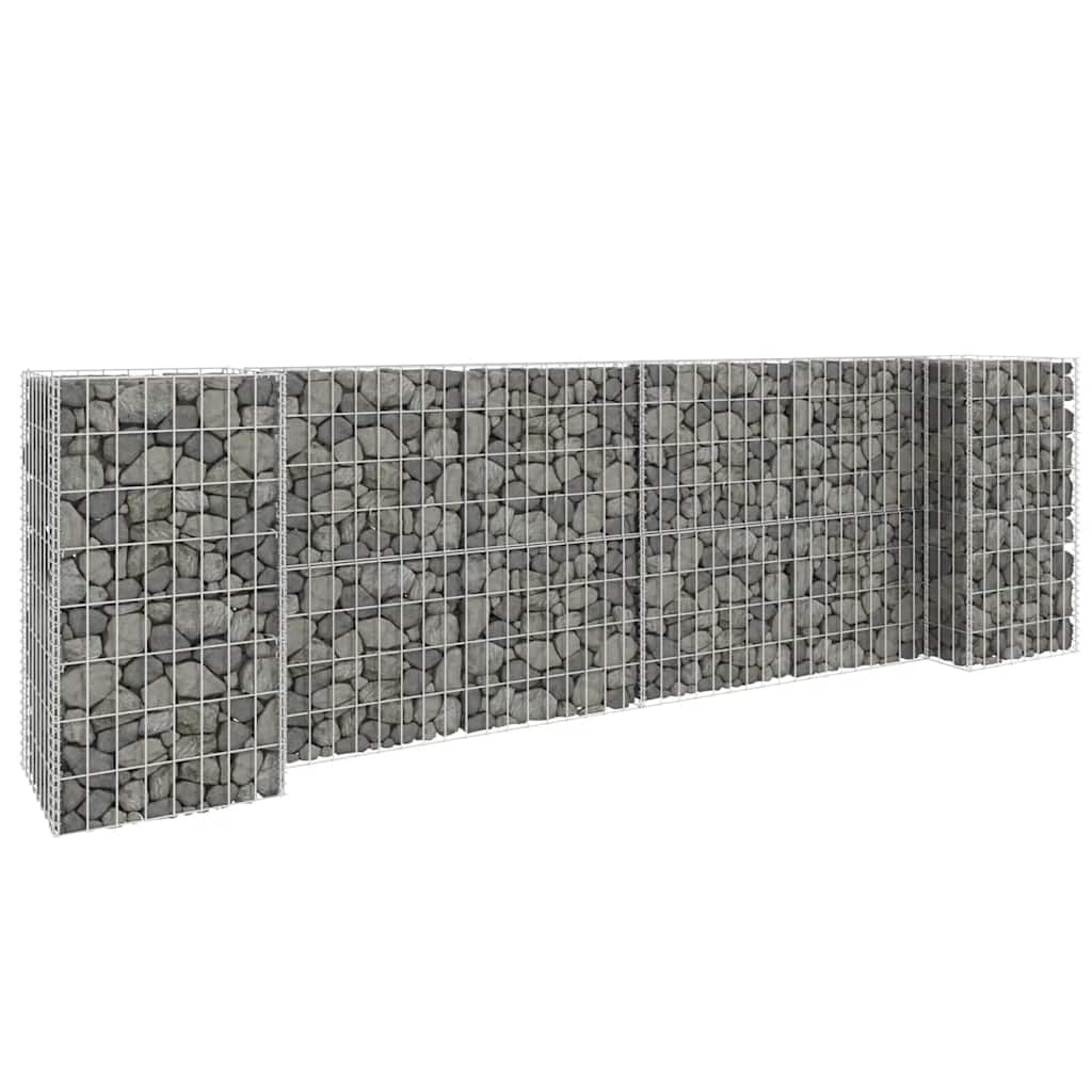 JUNG Vida H-förmiger Gabionen-Pflanzkorb Stahldraht 260x40x80 cm