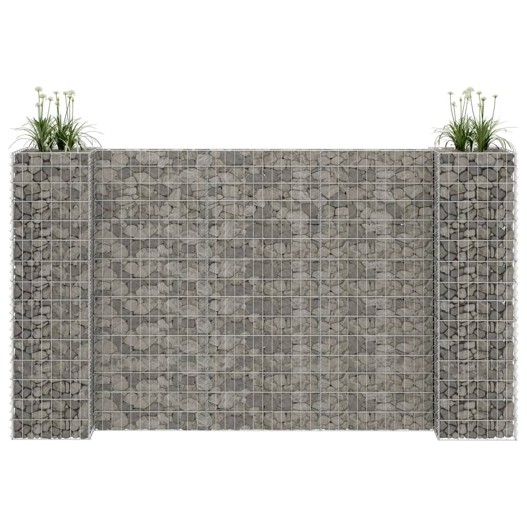 JUNG Vida H-förmiger Gabionen-Pflanzkorb Stahldraht 260x40x150 cm