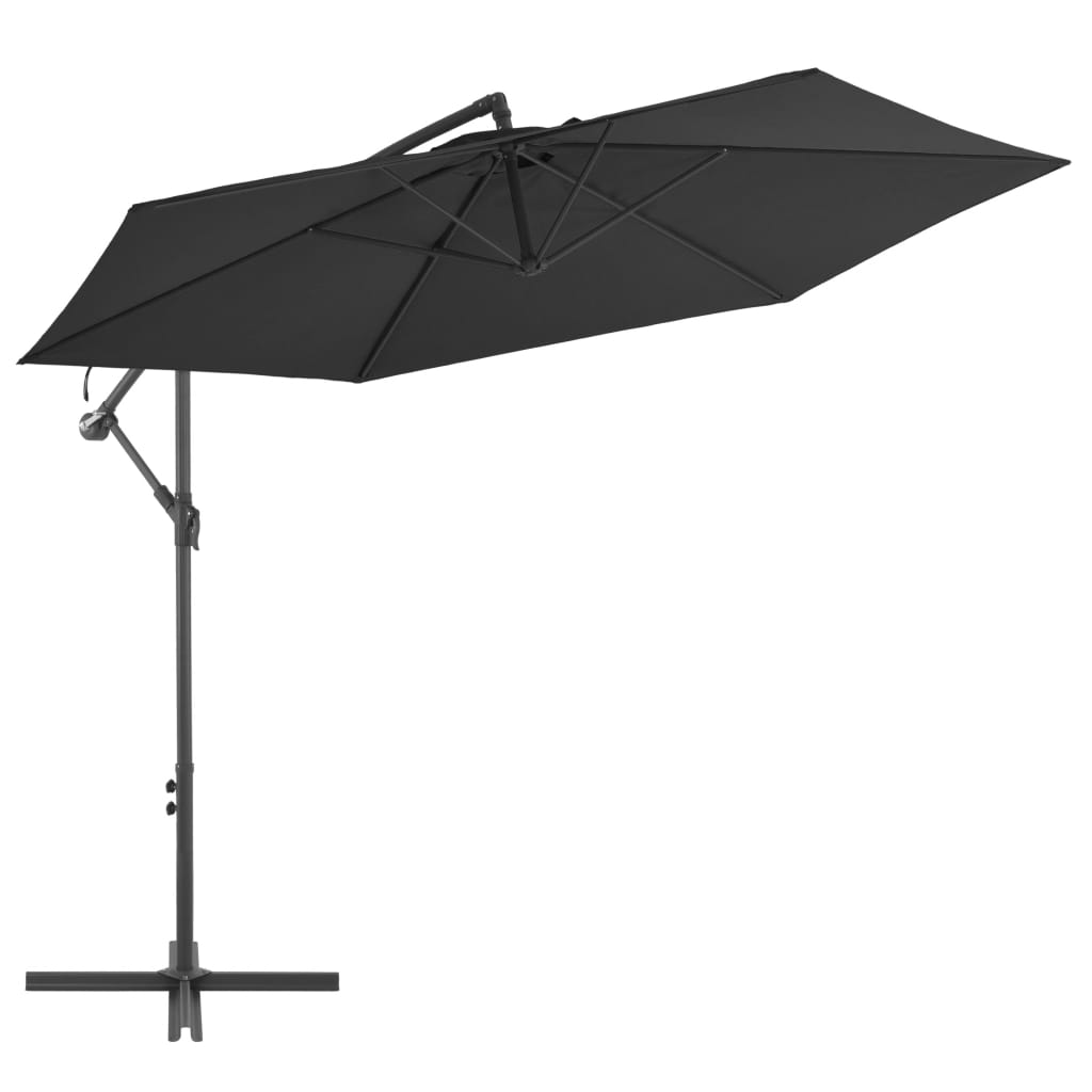 JUNG Vida Ampelschirm mit Aluminium-Mast 300 cm Schwarz