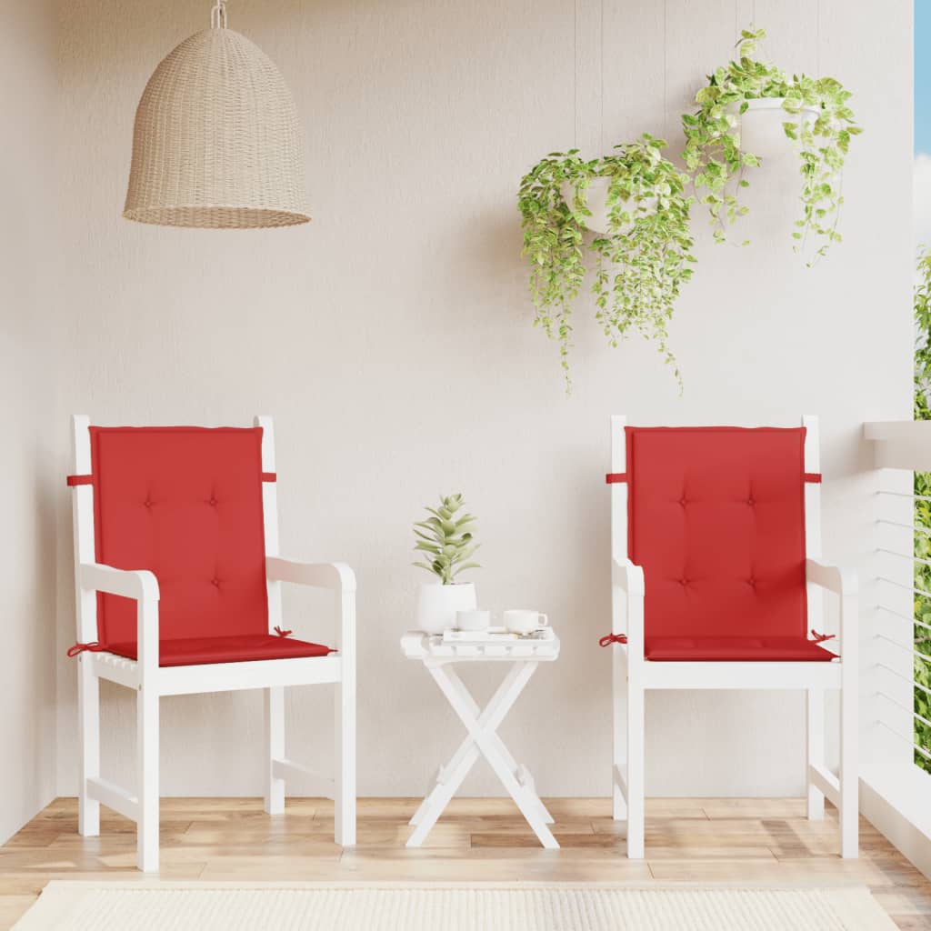 JUNG Vida Gartenstuhlauflagen für Niedriglehner 2 Stk. Rot 100x50x3 cm