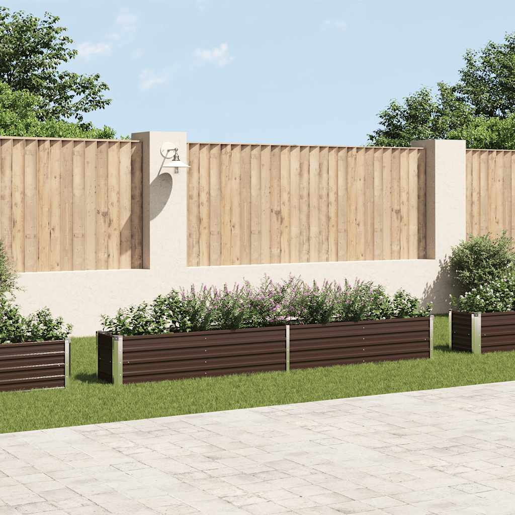 JUNG Vida Garten-Hochbeet Verzinkter Stahl 320×40×45 cm Braun