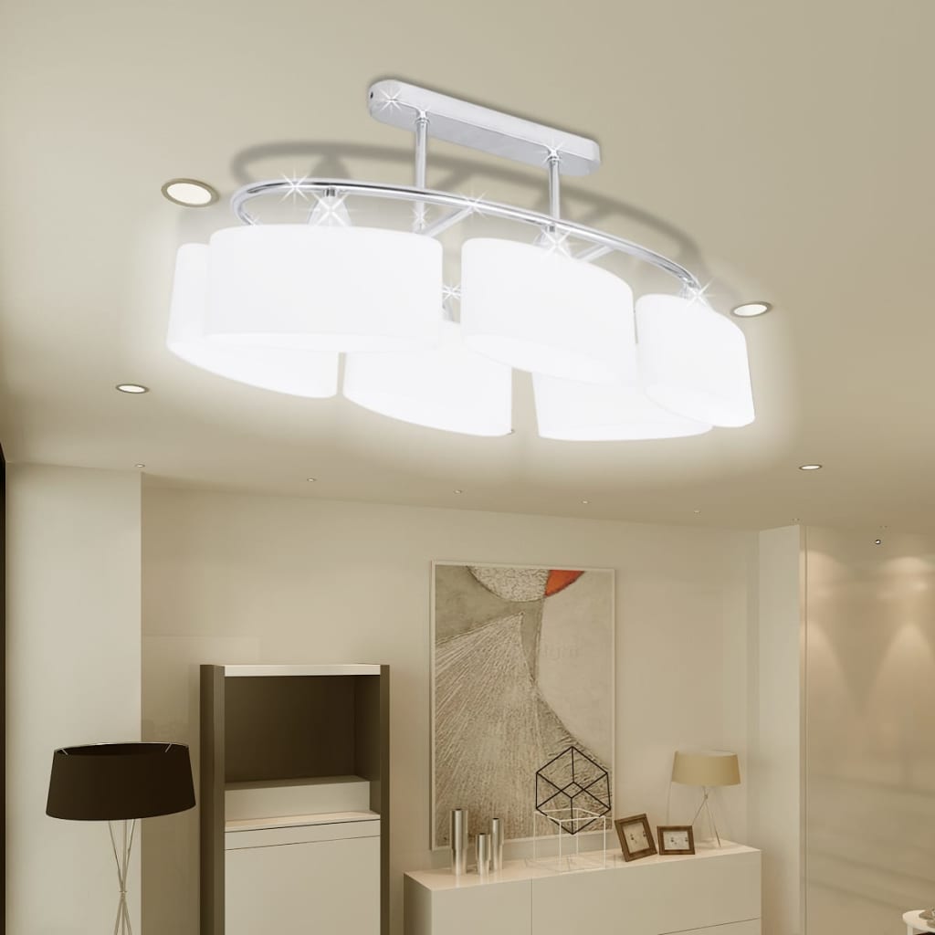 JUNG Vida Deckenlampe mit ellipsenförmigen Glasschirmen 4 Stk. E14