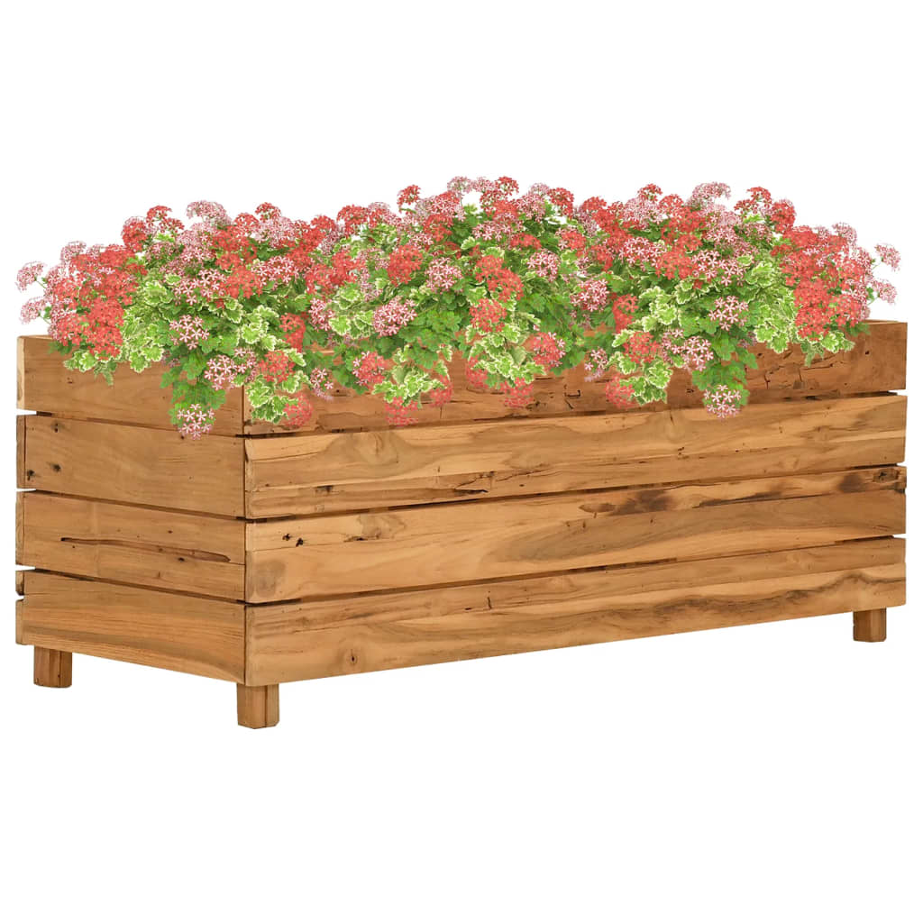 JUNG Vida Hochbeet 100x40x38 cm Teak Altholz und Stahl