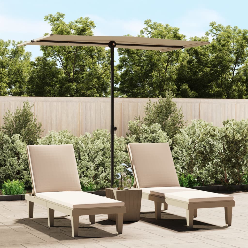 JUNG Vida Sonnenschirm mit Aluminium-Mast 180x110 cm Taupe