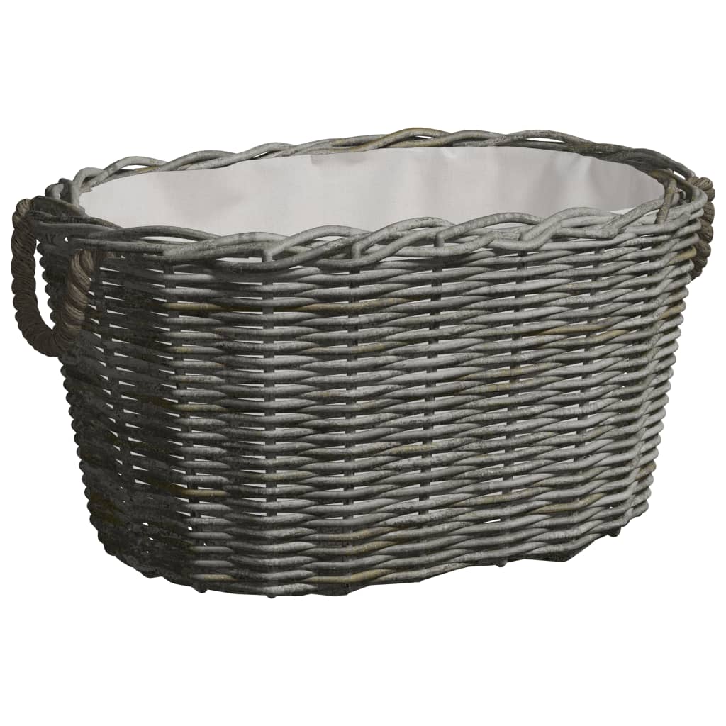JUNG Vida Holzkorb mit Tragegriffen 59x42x28 cm Grau Weide