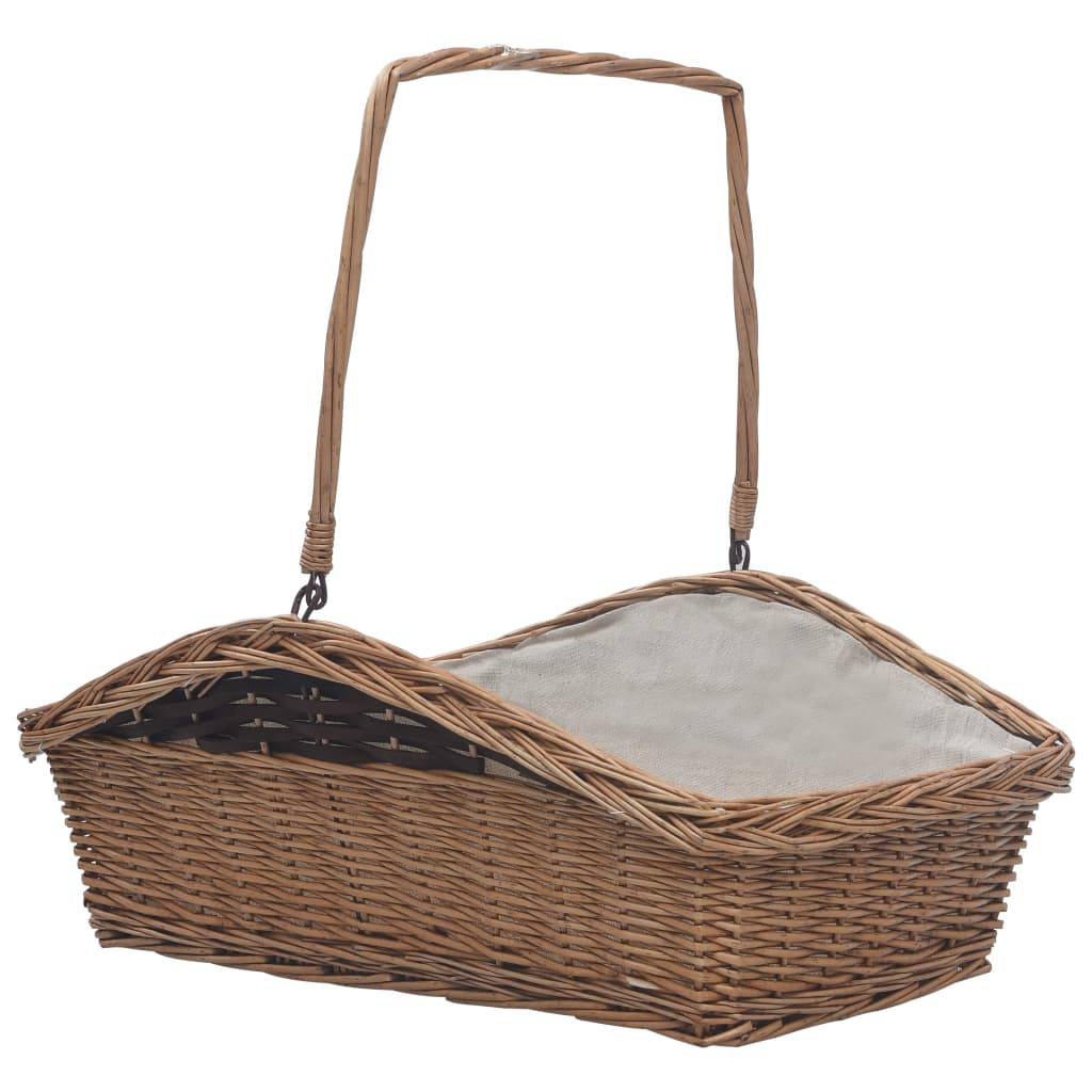 JUNG Vida Holzkorb mit Tragegriff 61,5 × 46,5 × 58 cm Braun Weide