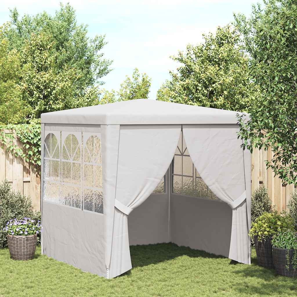 JUNG Vida Profi-Partyzelt mit Seitenwänden 2×2m Weiß 90 g/m²