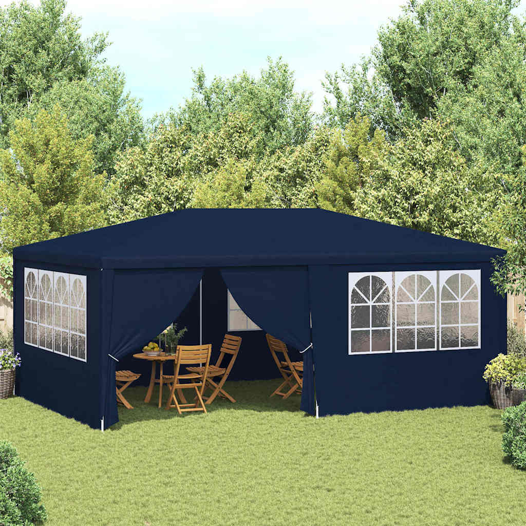 JUNG Vida Profi-Partyzelt mit Seitenwänden 4×6 m Blau 90 g/m²