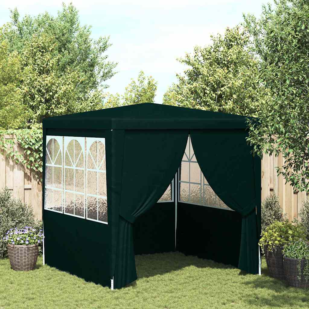JUNG Vida Profi-Partyzelt mit Seitenwänden 2×2m Grün 90 g/m²