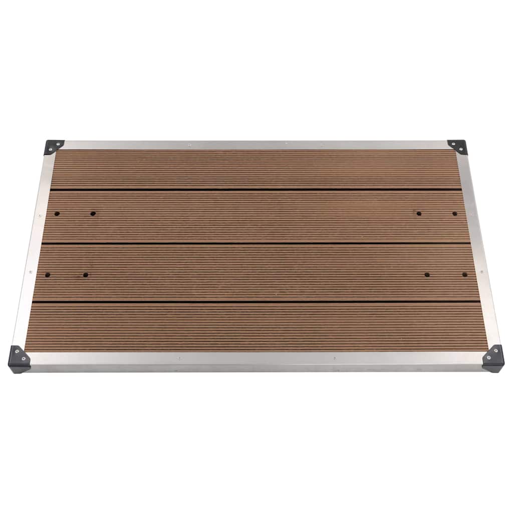 JUNG Vida Garten-Duschwanne WPC Edelstahl 110 x 62 cm Braun