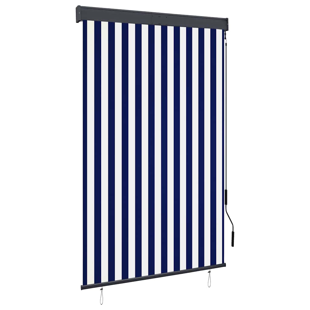 JUNG Vida Außenrollo 120 x 250 cm Blau und Weiß
