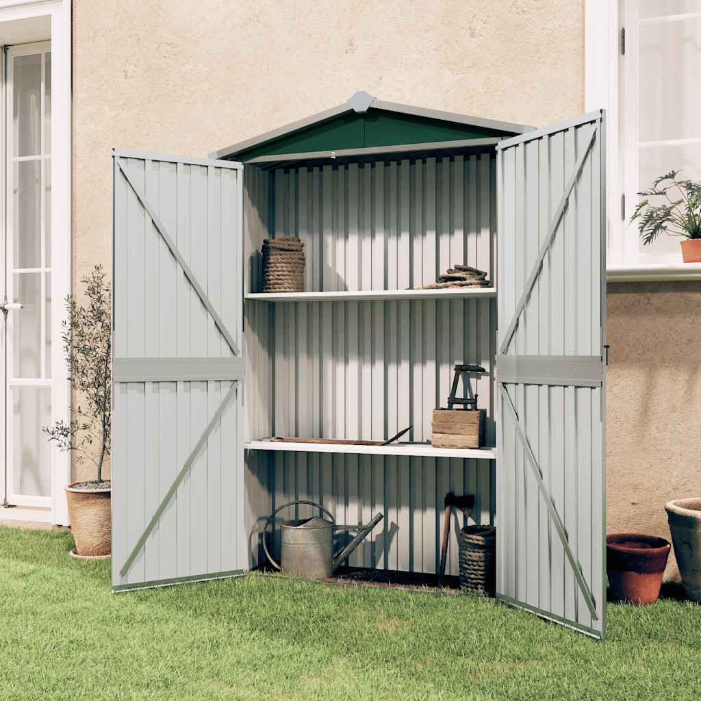JUNG Vida Gerätehaus Grün 116x45x175 cm Verzinkter Stahl