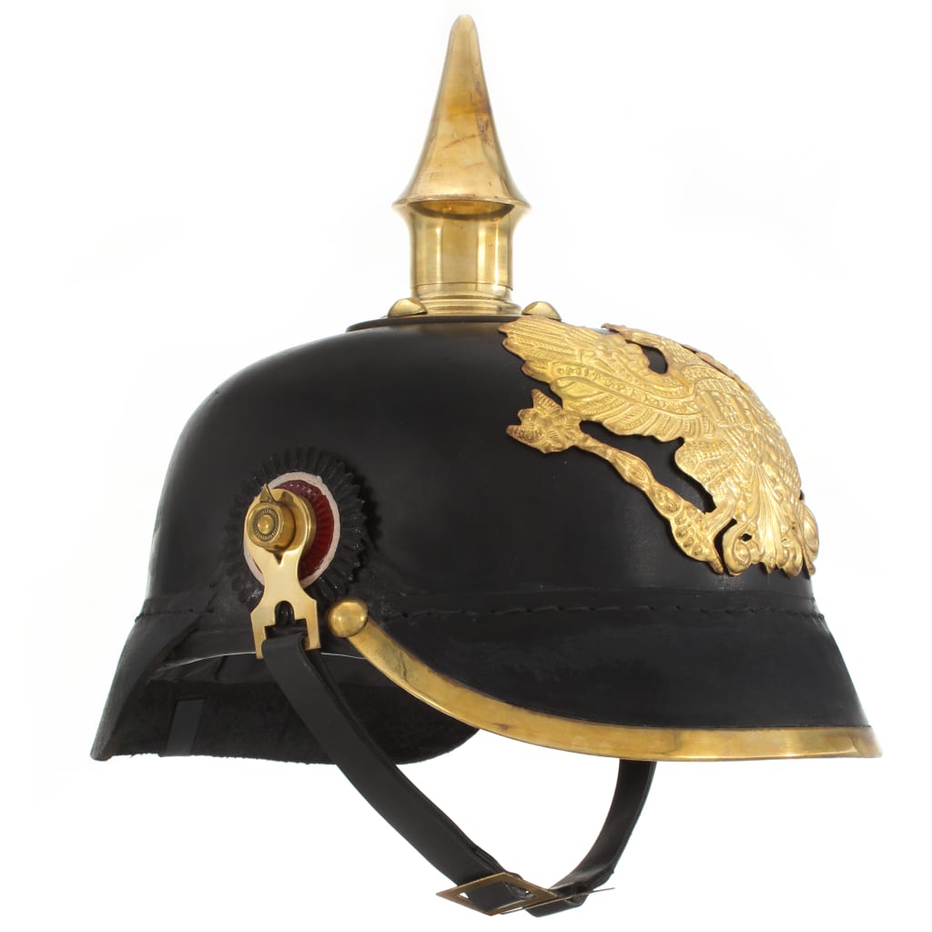 JUNG Vida Preußische Pickelhaube Antik Replik für LARP Schwarz Stahl