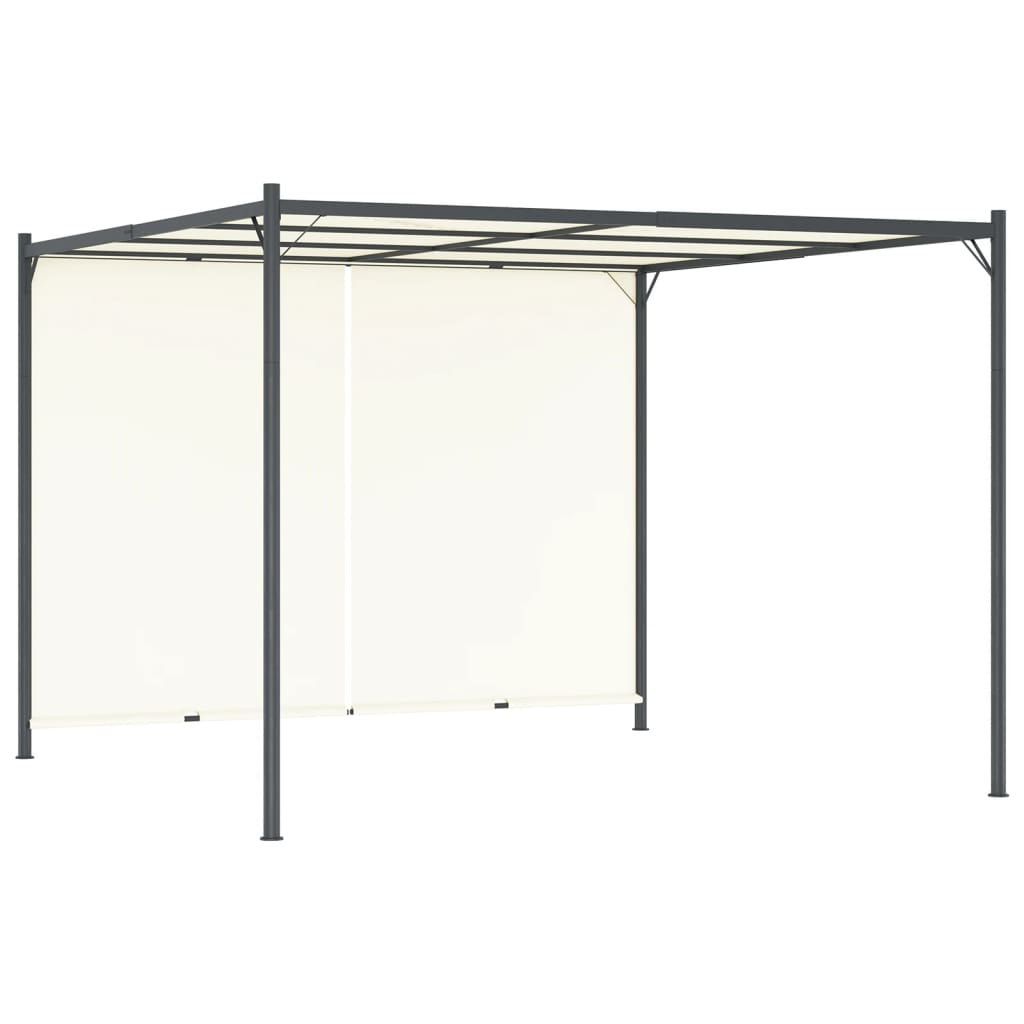 JUNG Vida Pergola mit Verstellbarem Dach Cremeweiß 3x3 m Stahl