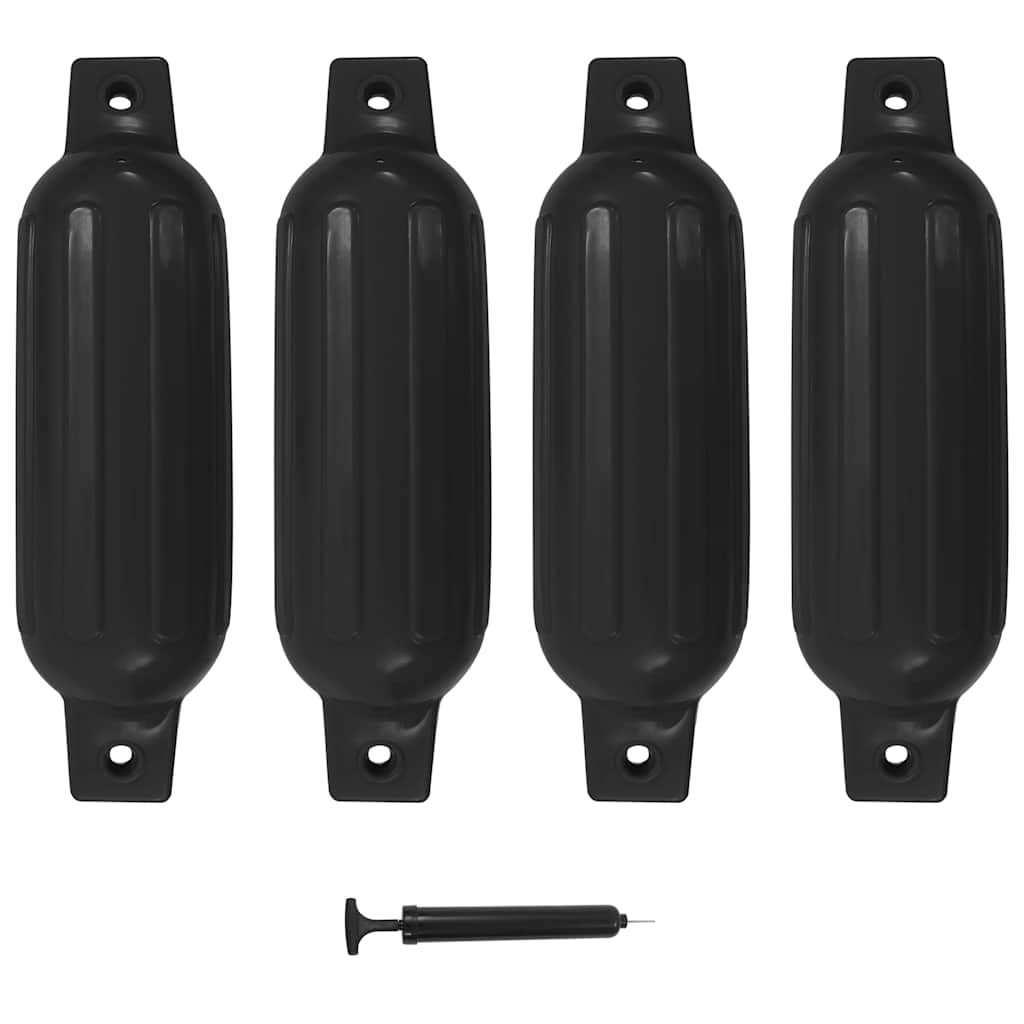 JUNG Vida Bootsfender 4 Stk. Schwarz 41 x 11,5 cm PVC