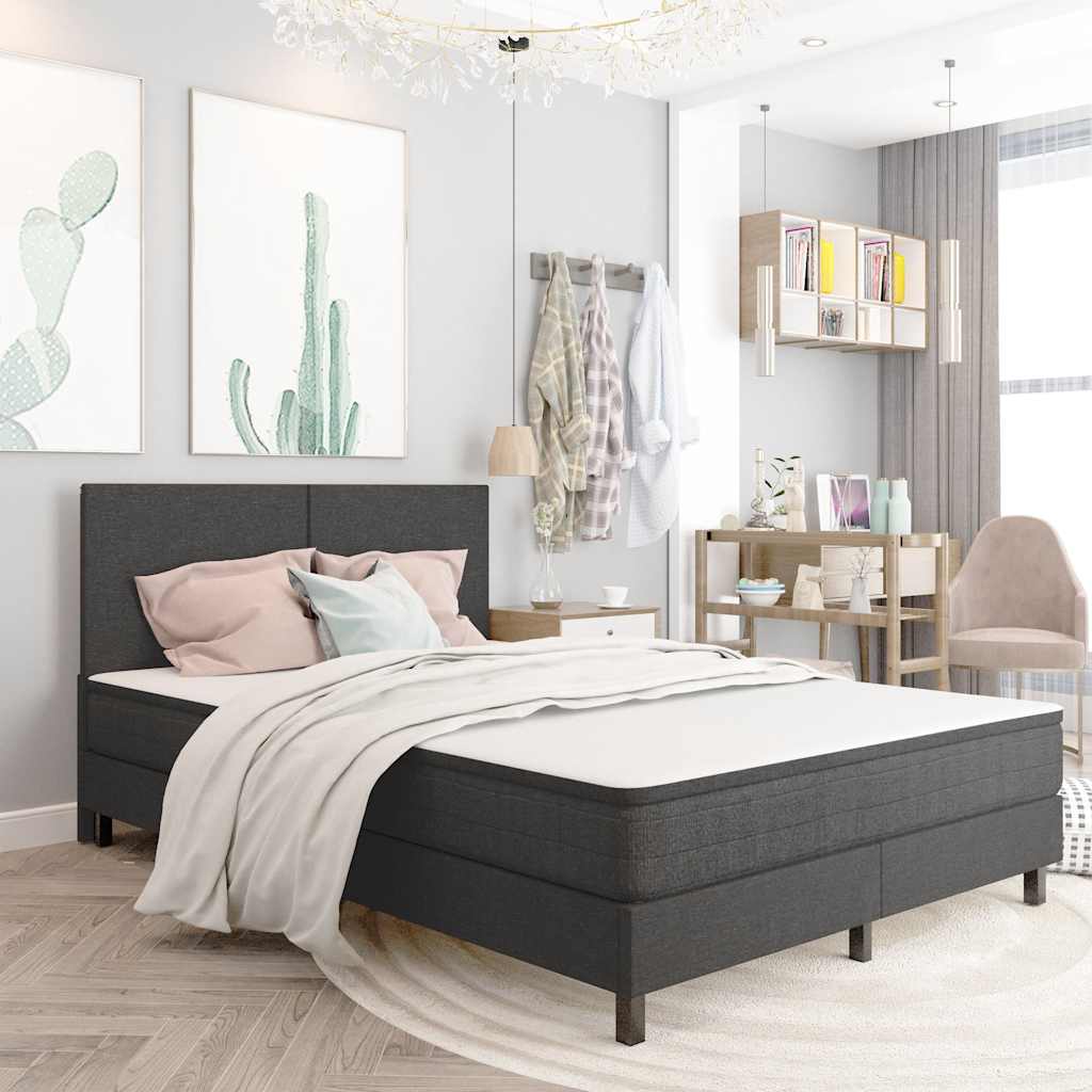 JUNG Vida Boxspring-Bettgestell Grau Stoff 180x200 cm