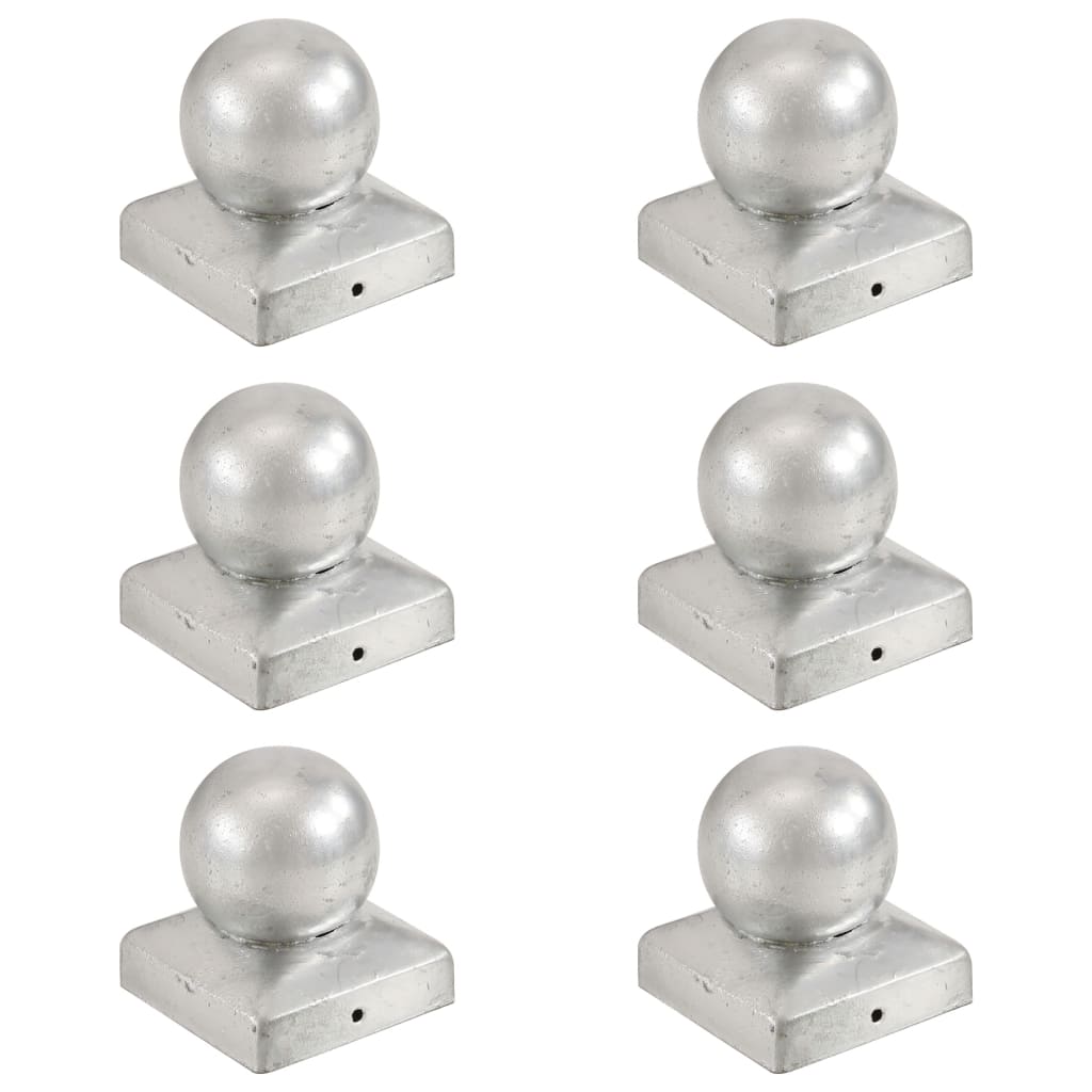 JUNG Vida Pfostenkappen 6 Stk. Kugelform Verzinktes Metall 71 x 71 mm