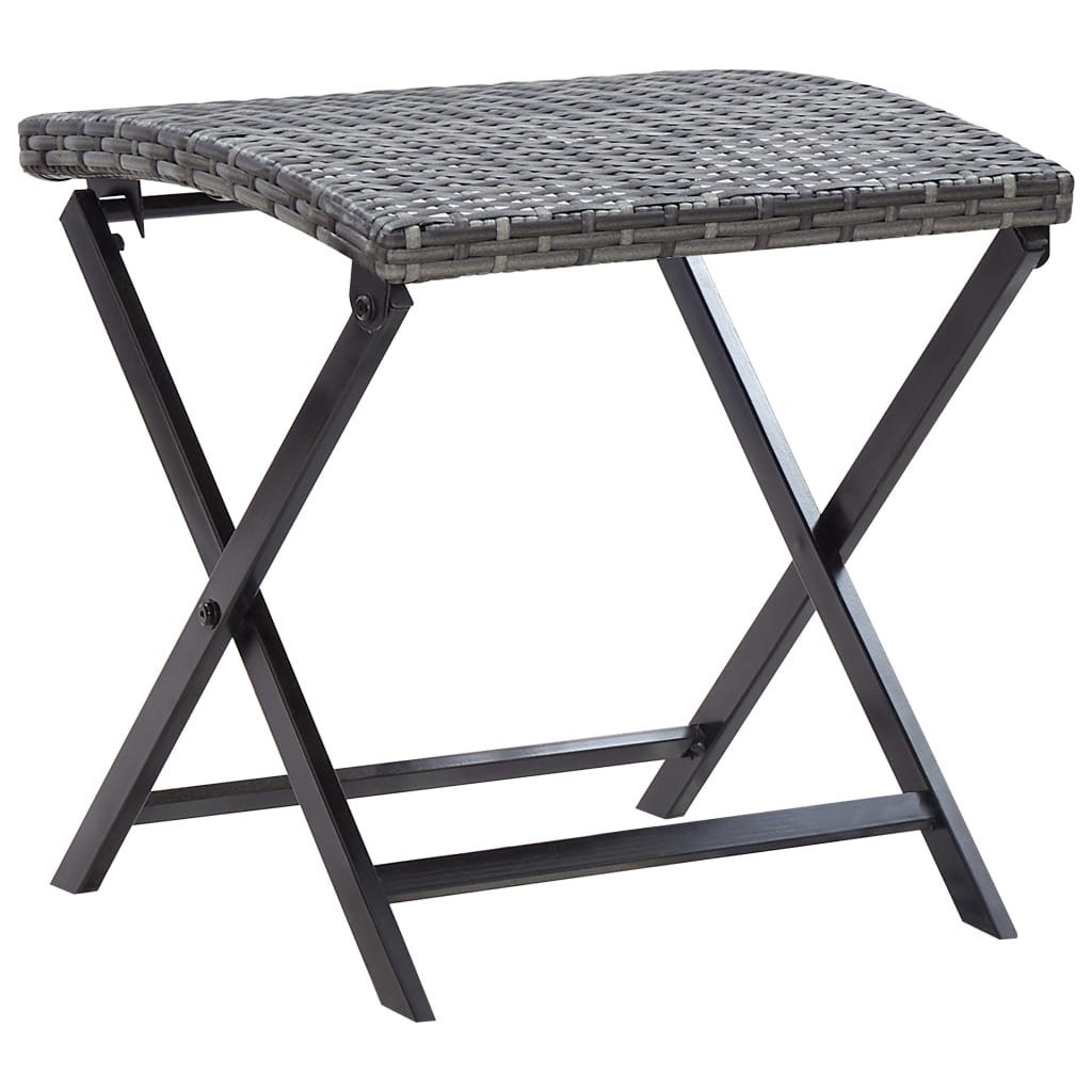 JUNG Vida Klapphocker Poly Rattan Grau