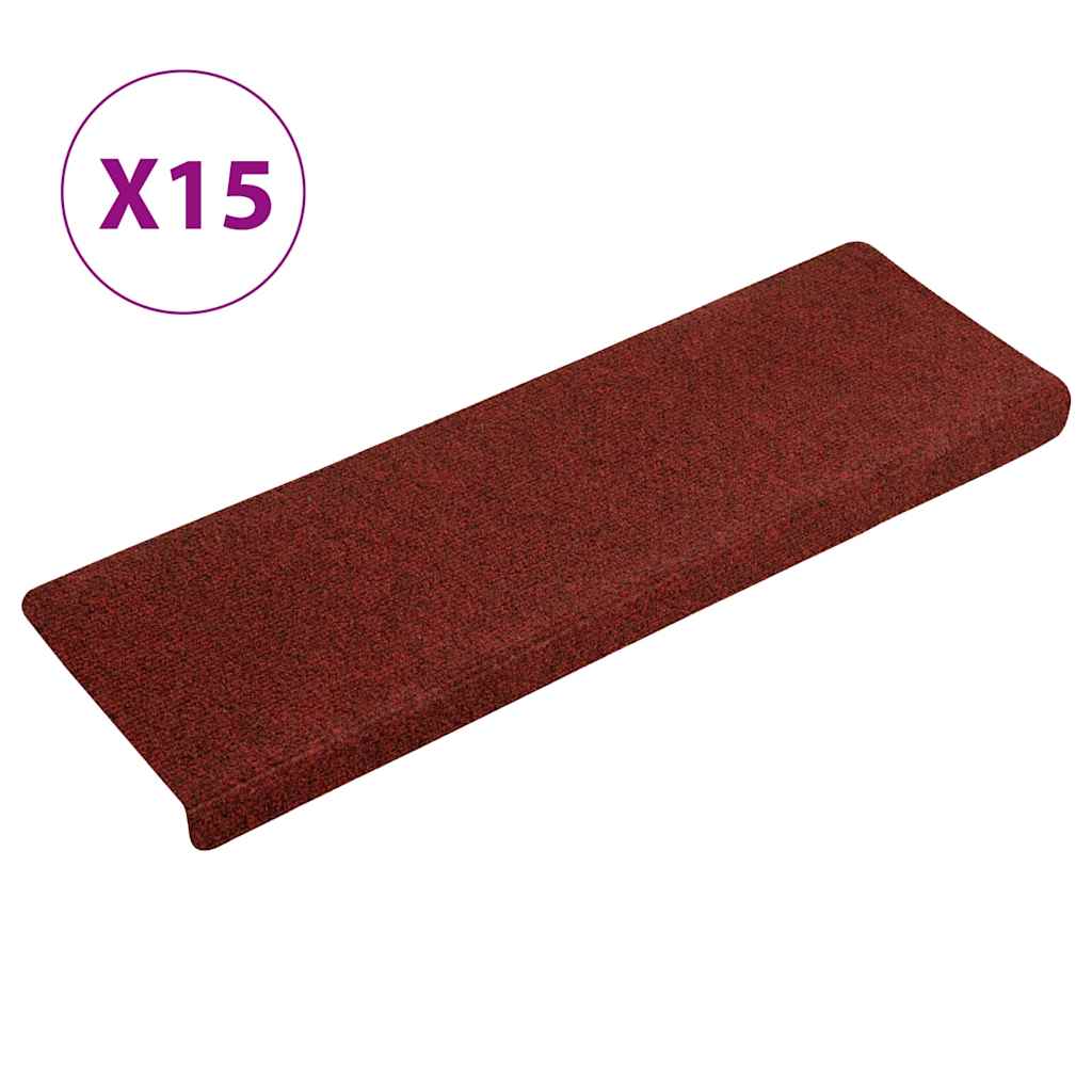 JUNG Vida Stufenmatten Selbstklebend 15 Stk. 65x21x4 cm Bordeauxrot Rechteckiger Rand