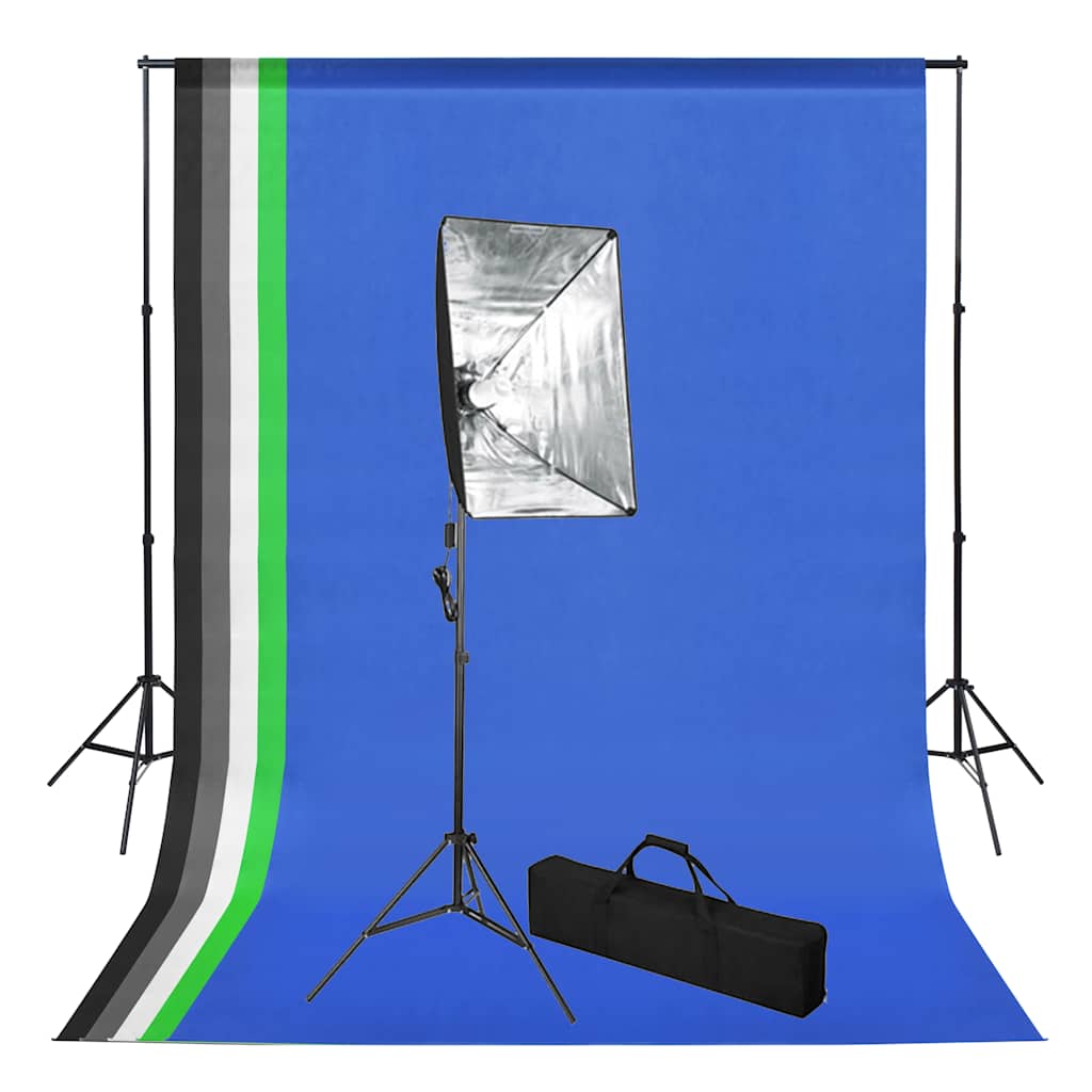 JUNG Vida Fotostudio-Set mit Hintergrund und Softbox-Leuchte