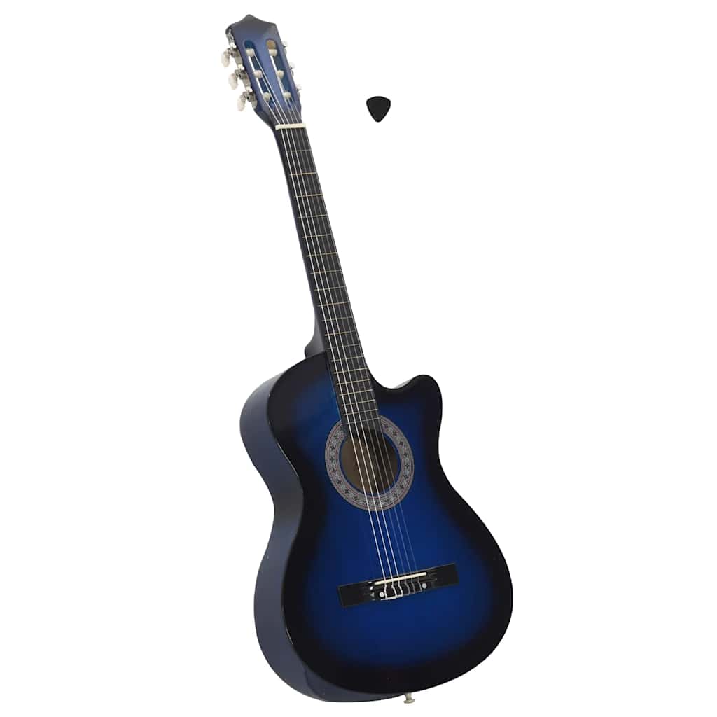 JUNG Vida Westerngitarre Cutaway mit 6 Saiten Blau-Schattiert 38"