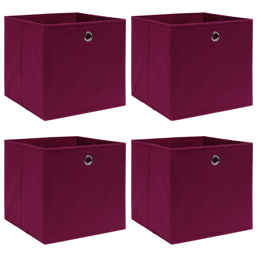 JUNG Vida Aufbewahrungsboxen 4 Stk. Dunkelrot 32x32x32cm Stoff