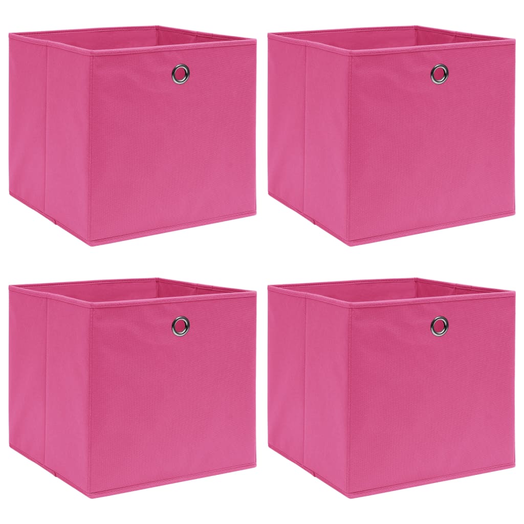 JUNG Vida Aufbewahrungsboxen 4 Stk. Rosa 32x32x32 cm Stoff