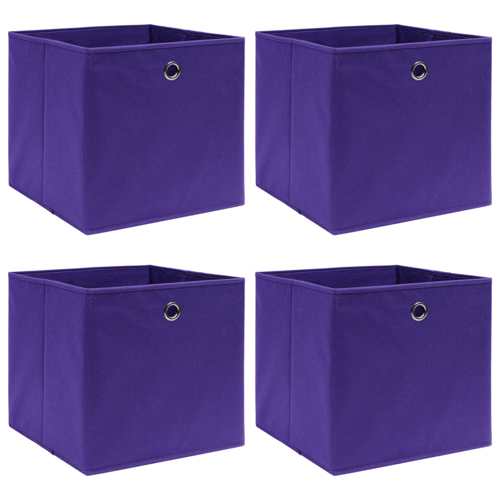 JUNG Vida Aufbewahrungsboxen 4 Stk. Lila 32x32x32 cm Stoff