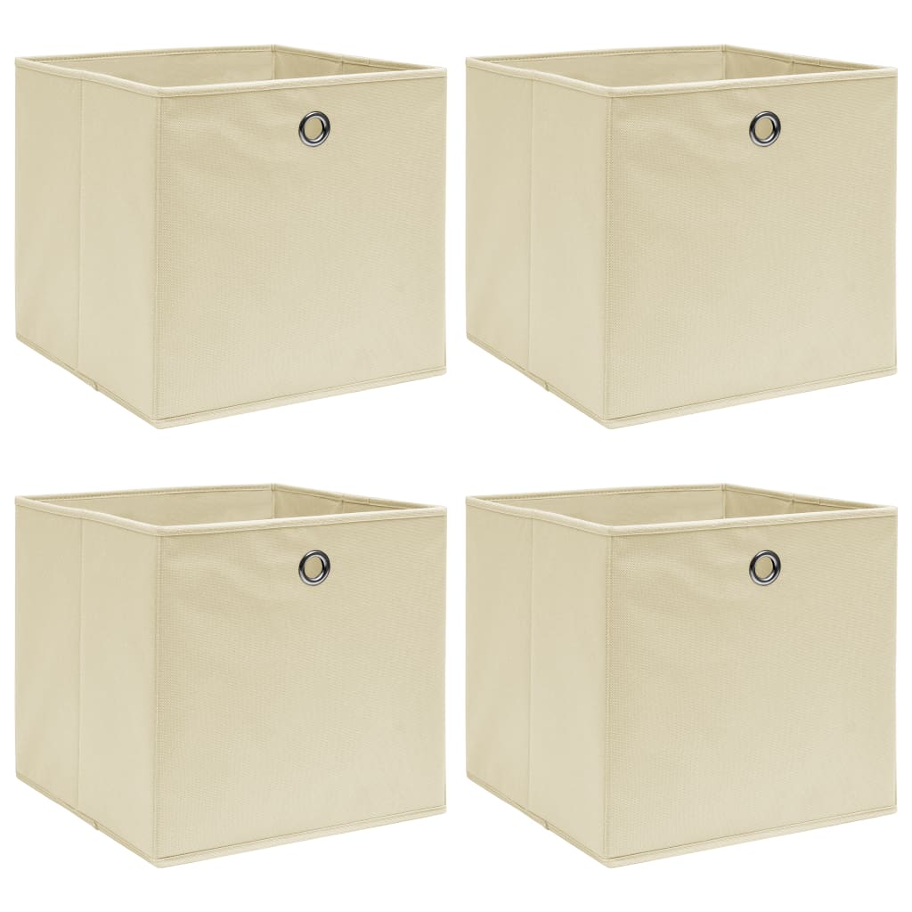 JUNG Vida Aufbewahrungsboxen 4 Stk. Creme 32x32x32 cm Stoff