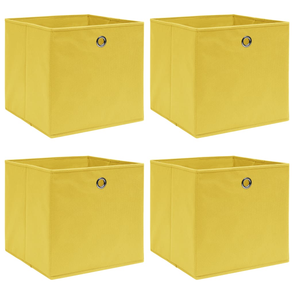 JUNG Vida Aufbewahrungsboxen 4 Stk. Gelb 32x32x32 cm Stoff