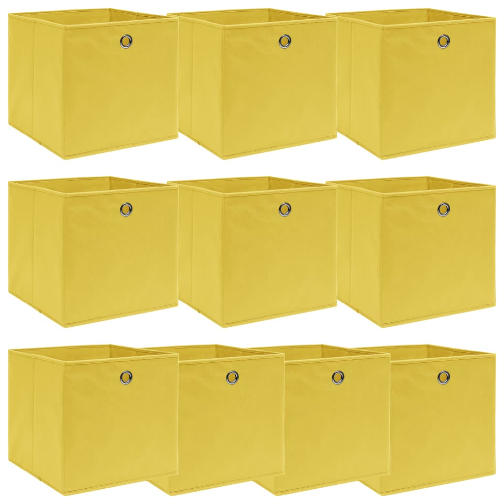 JUNG Vida Aufbewahrungsboxen 10 Stk. Gelb 32x32x32 cm Stoff