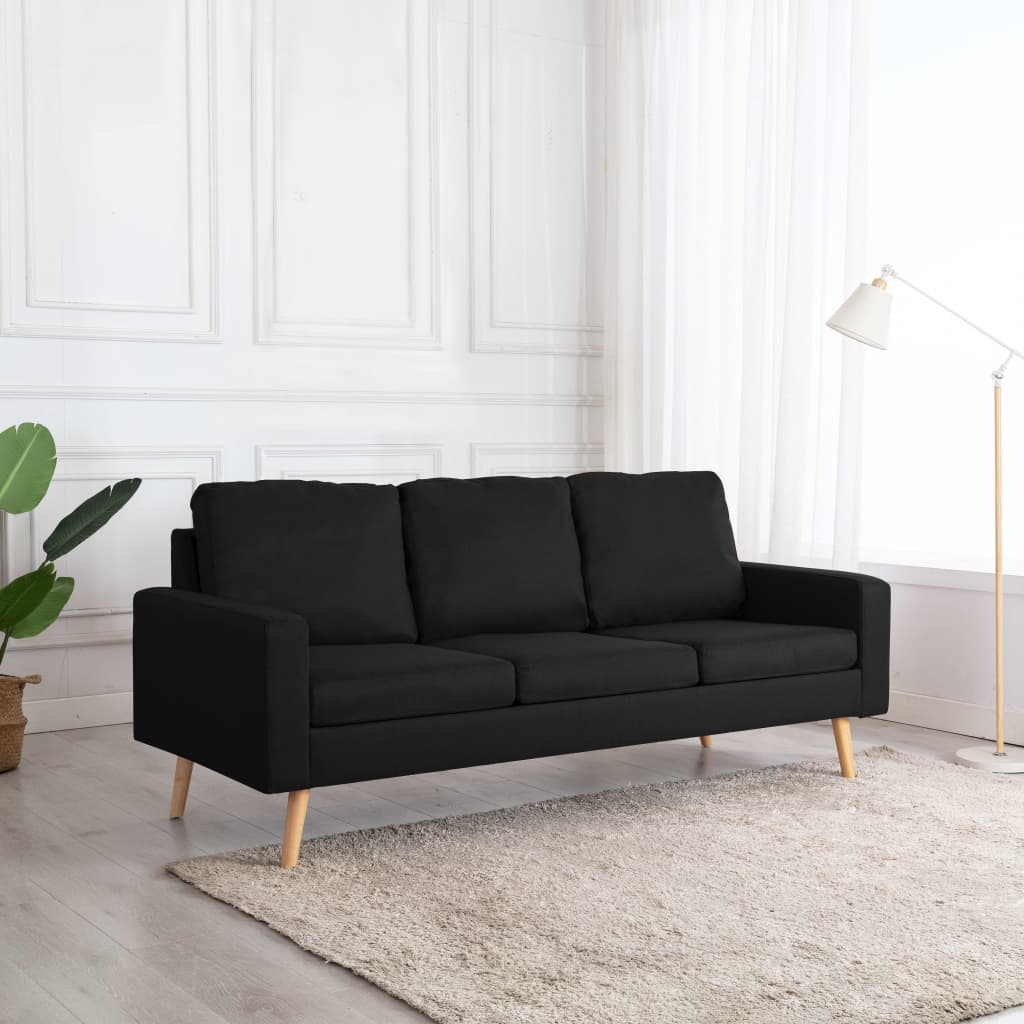 JUNG Vida 3-Sitzer-Sofa Schwarz Stoff