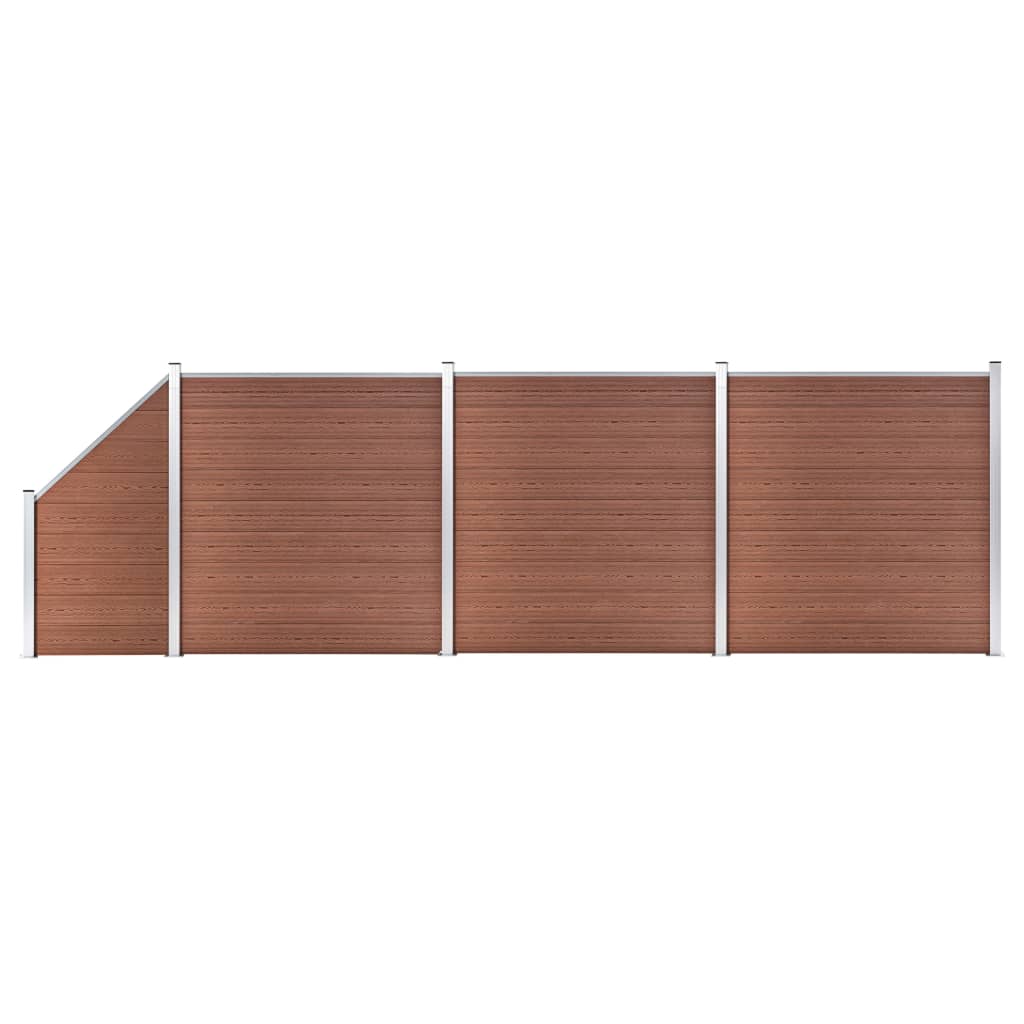JUNG Vida WPC Zaun-Set 3 Quadrate + 1 Schräge 619x186 cm Braun