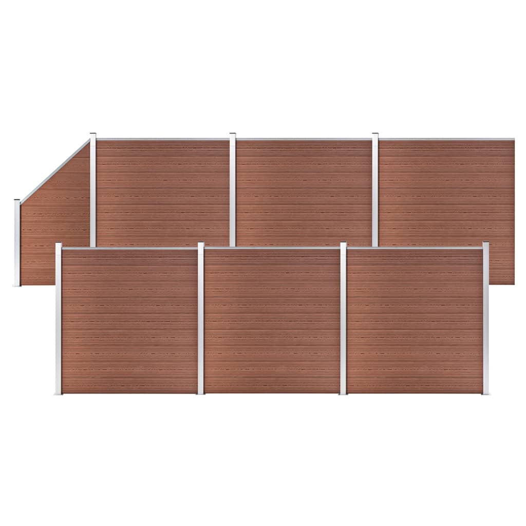 JUNG Vida WPC Zaun-Set 6 Quadrate + 1 Schräge 1138x186 cm Braun