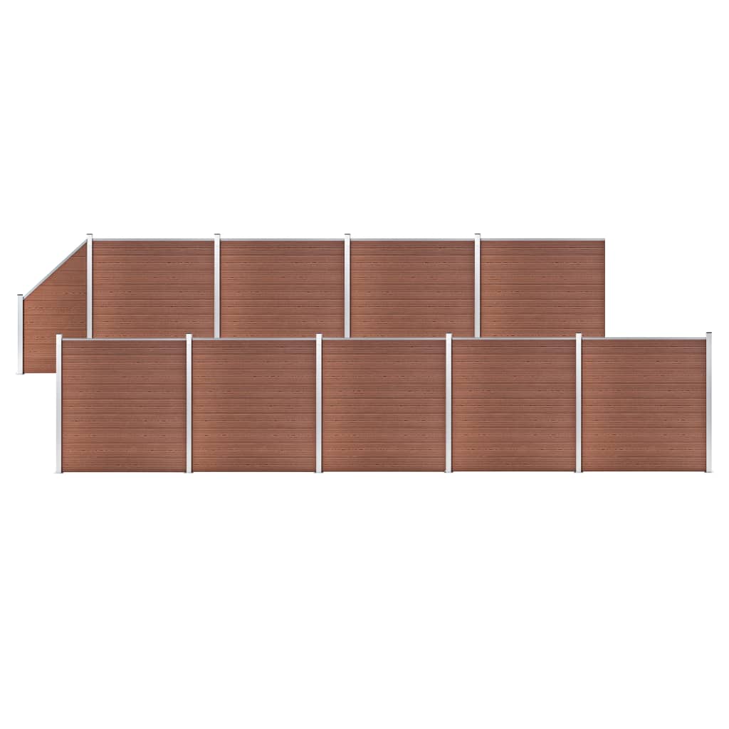 JUNG Vida WPC Zaun-Set 9 Quadrate + 1 Schräge 1657x186 cm Braun