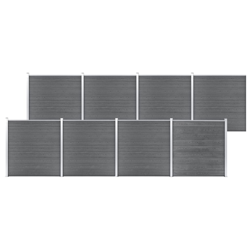 JUNG Vida Gartenzaun WPC 1391x186 cm Grau