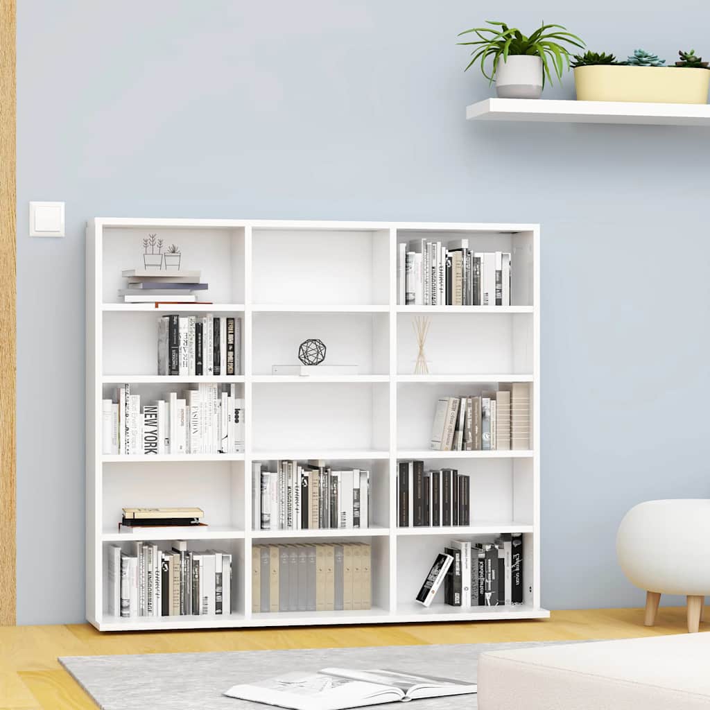 JUNG Vida CD-Regal Weiß 100x23x89,5 cm Holzwerkstoff