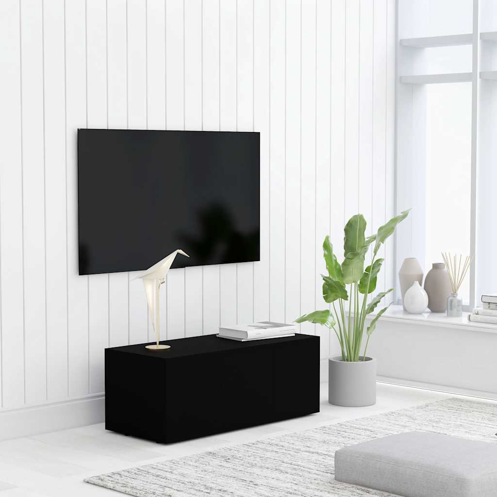 JUNG Vida TV-Schrank Schwarz 80x34x30 cm Holzwerkstoff