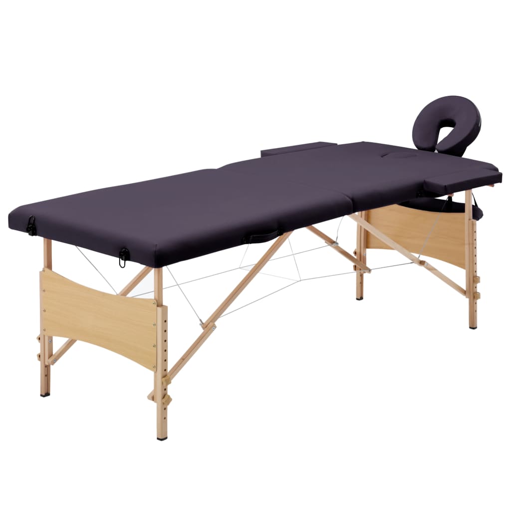 JUNG Vida Massageliege Klappbar 2-Zonen mit Holzgestell Lila