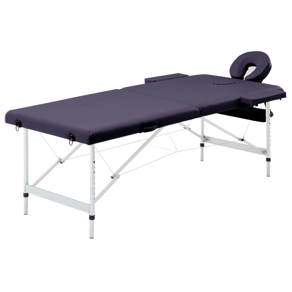 JUNG Vida Massageliege Klappbar 2-Zonen mit Aluminiumgestell Lila