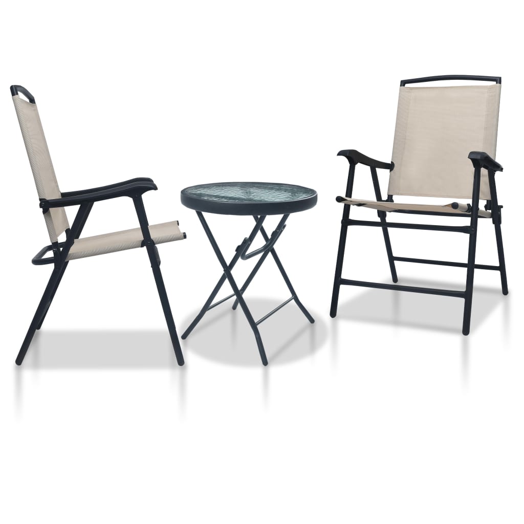 JUNG Vida 3-tlg. Bistro-Set Cremeweiß Stahl