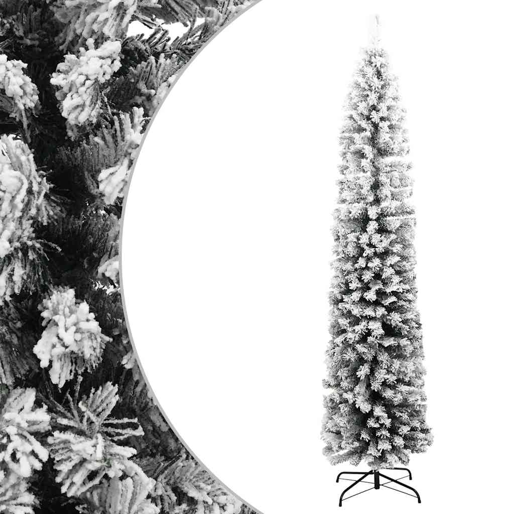 JUNG Vida Künstlicher Weihnachtsbaum Schlank mit Schnee Grün 240 cm PVC