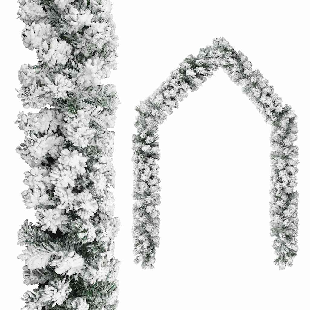 JUNG Vida Weihnachtsgirlande mit Schnee Grün 10 m PVC