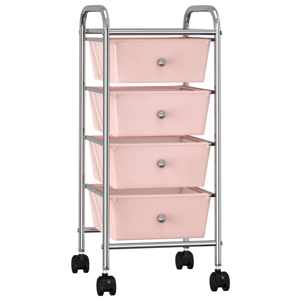 JUNG Vida Schubladenwagen mit 4 Schubladen Rosa Kunststoff