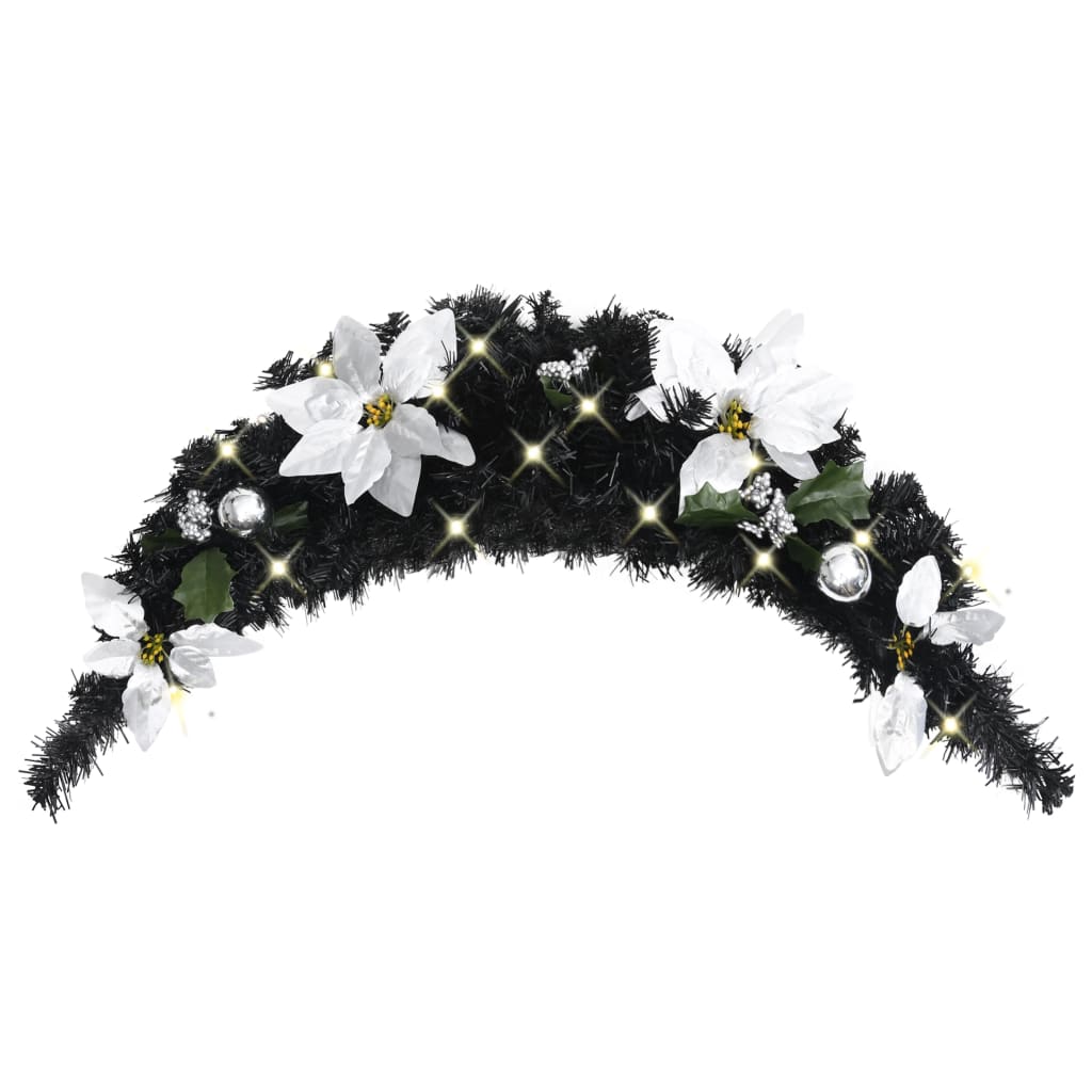 JUNG Vida Weihnachts-Türbogen mit LED-Lichtern Schwarz 90 cm PVC