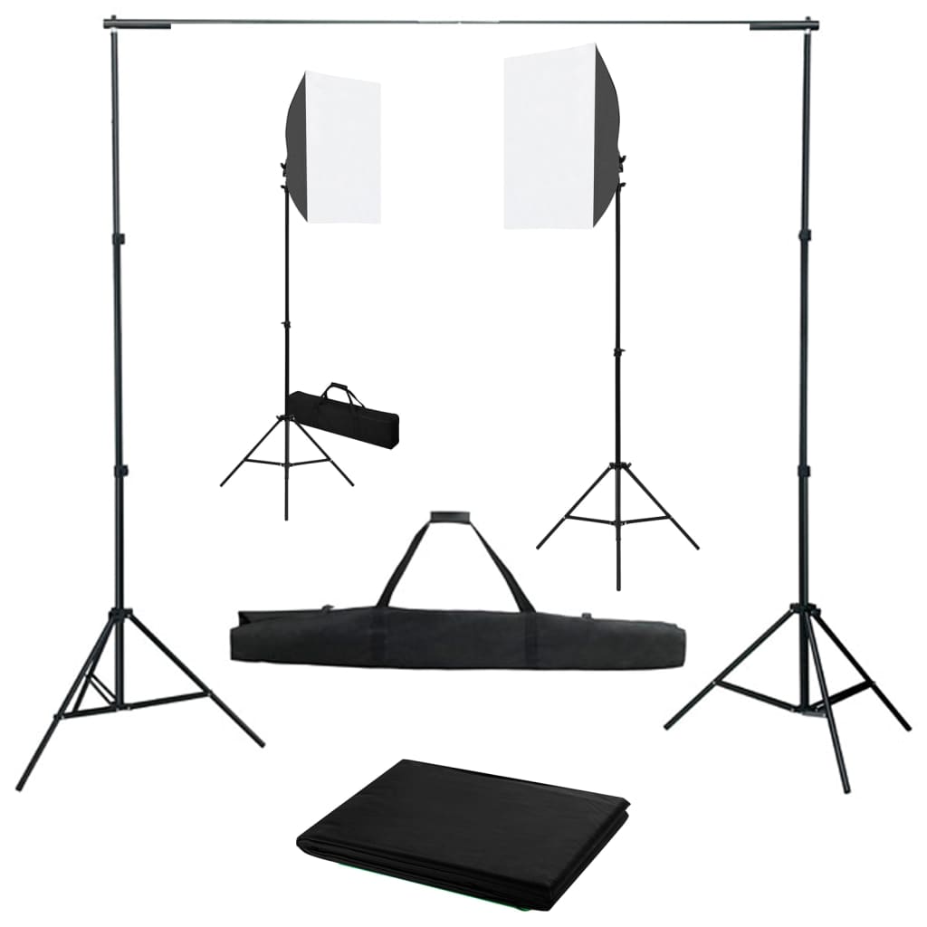 JUNG Vida Fotostudio-Set mit Softboxen und Hintergrundsystem