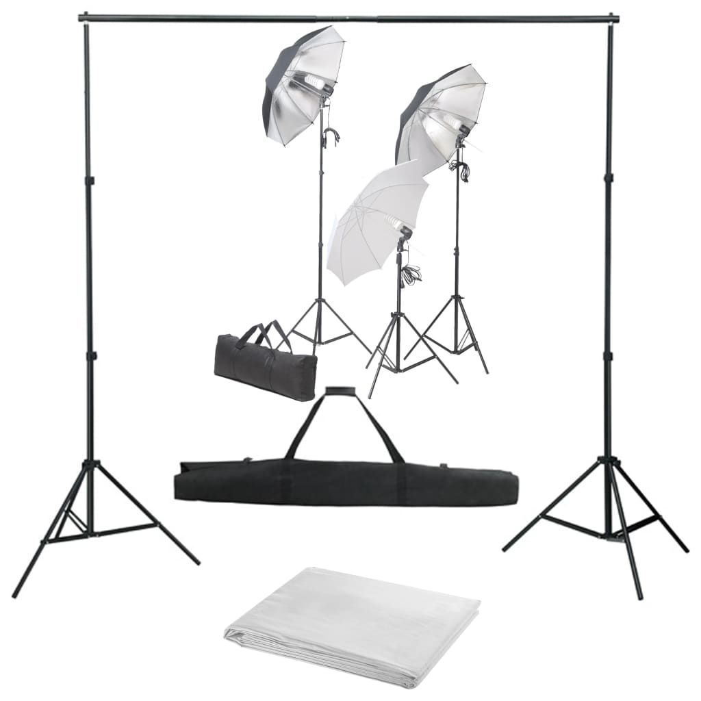 JUNG Vida Fotostudio-Set mit Lampen-Set und Hintergrund