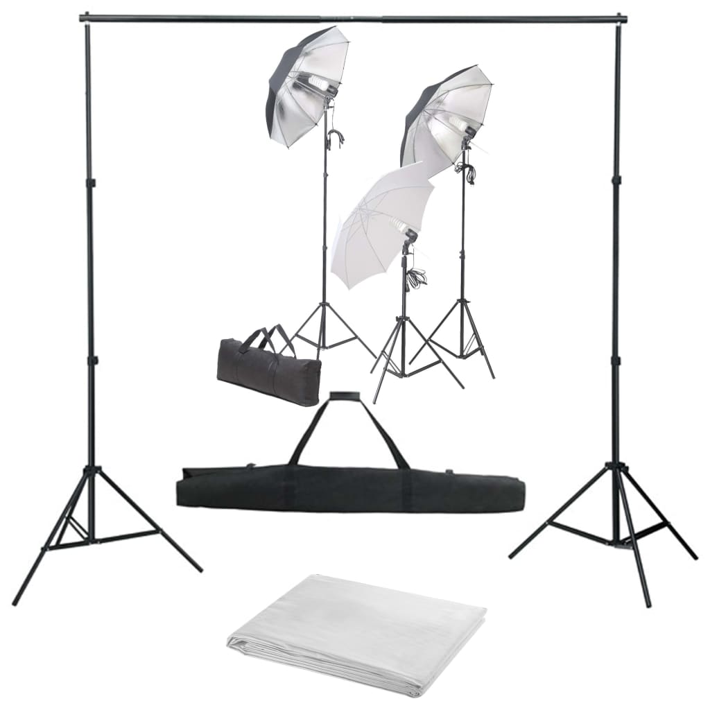 JUNG Vida Fotostudio-Set mit Lampen und Hintergrundsystem